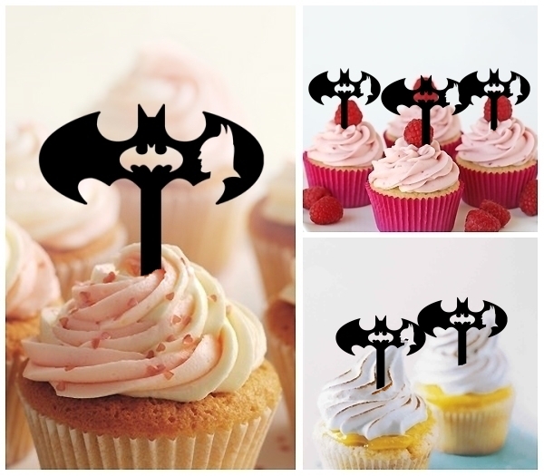 Laser Cut Batman Logo cupcake topper