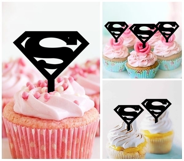 Laser Cut Superman Logo cupcake topper