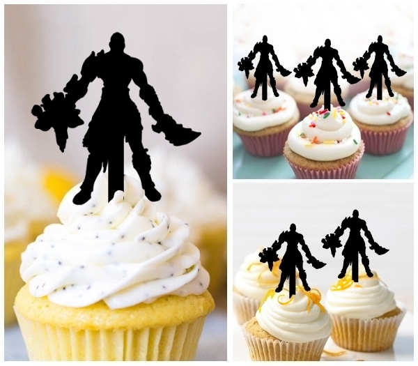 Laser Cut Kratos cupcake topper