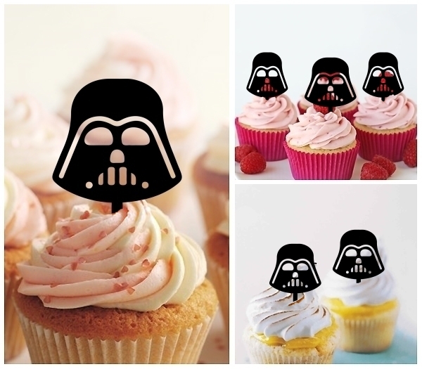 Laser Cut Starwars Inspired Darth Vader Helmet cupcake topper