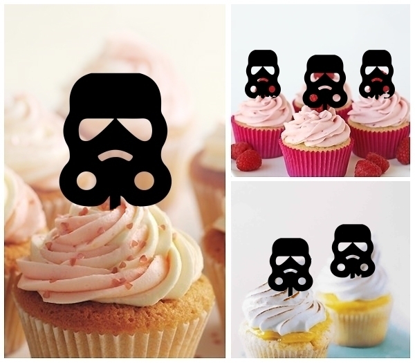 Laser Cut Starwars Inspired Stormtrooper Helmet cupcake topper