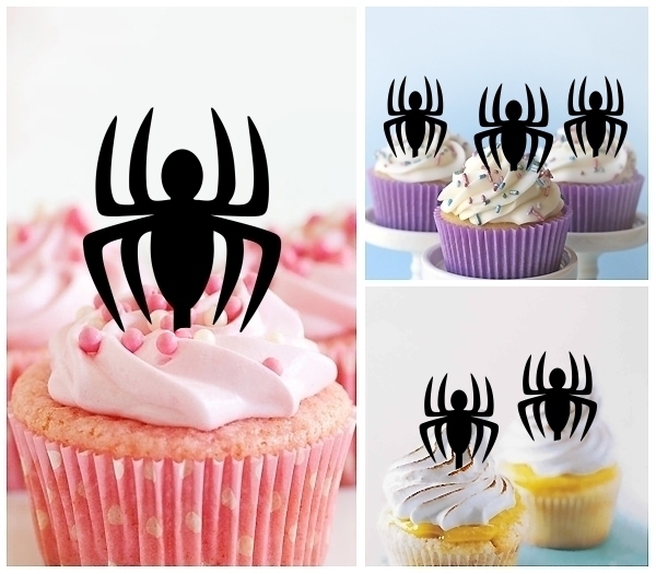 Laser Cut Spiderman Symbol cupcake topper