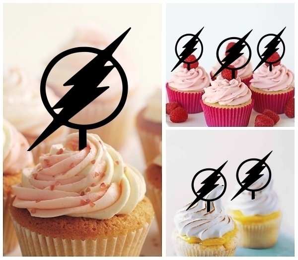 Laser Cut Flash Symbol cupcake topper