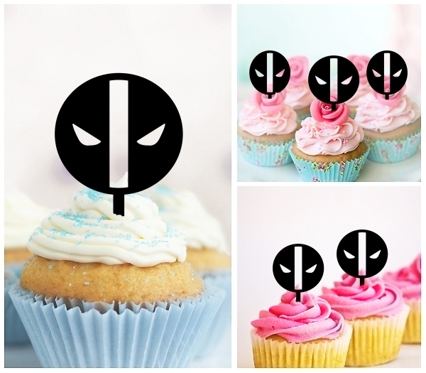 Laser Cut Deadpool Inspired Symbol cupcake topper