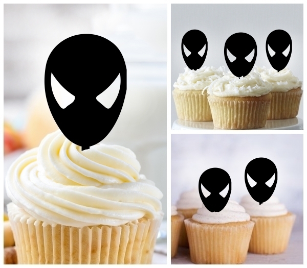 Laser Cut Spiderman Inspired Symbol cupcake topper