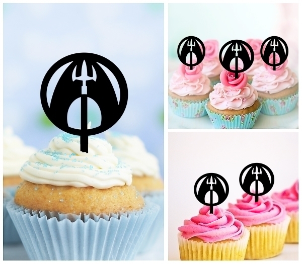 Laser Cut Aquaman Symbol cupcake topper