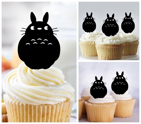 Laser Cut Totoro cupcake topper