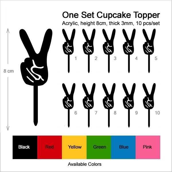 V Sign Cupcake