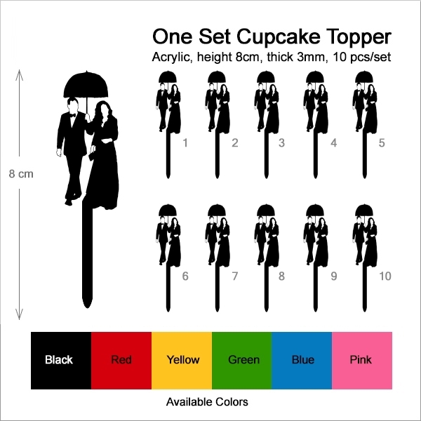 Umbrella Couple Cupcake