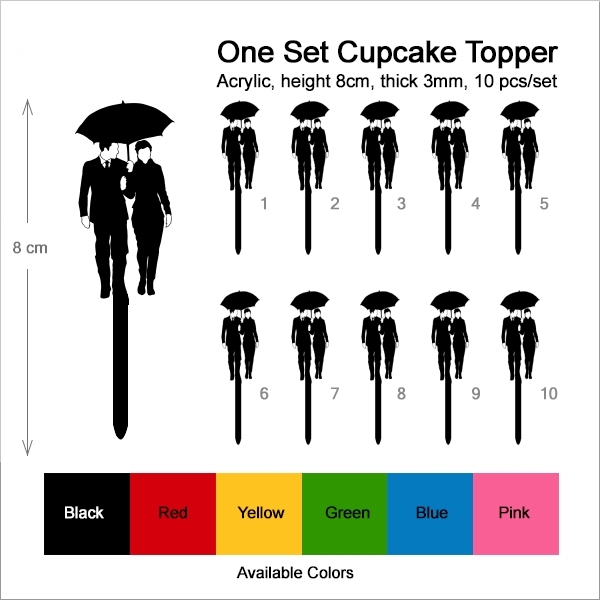 Umbrella Couple Cupcake