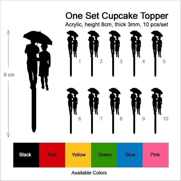 Umbrella Couple Cupcake