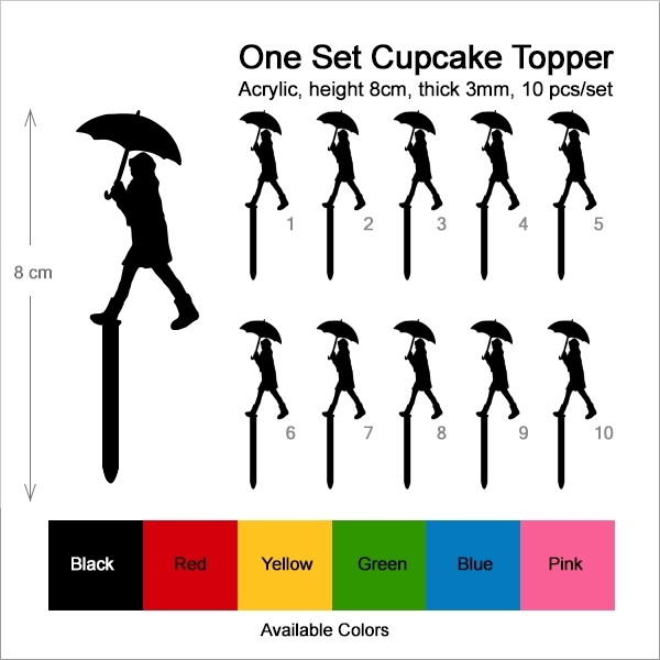 Umbrella Walking in The Rain Cupcake