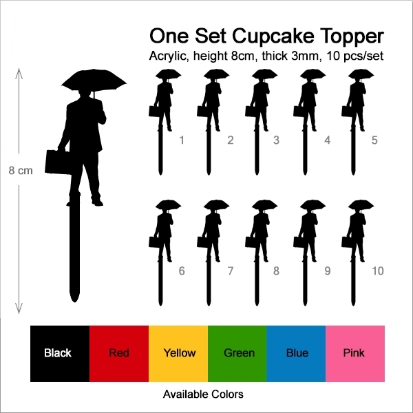 Business Man with an Umbrella Cupcake