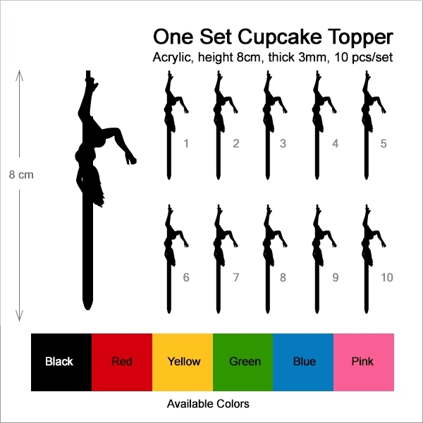 Sexy Pole Dance Girl Cupcake