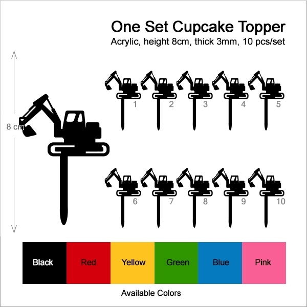 Backhoe Construction Cupcake