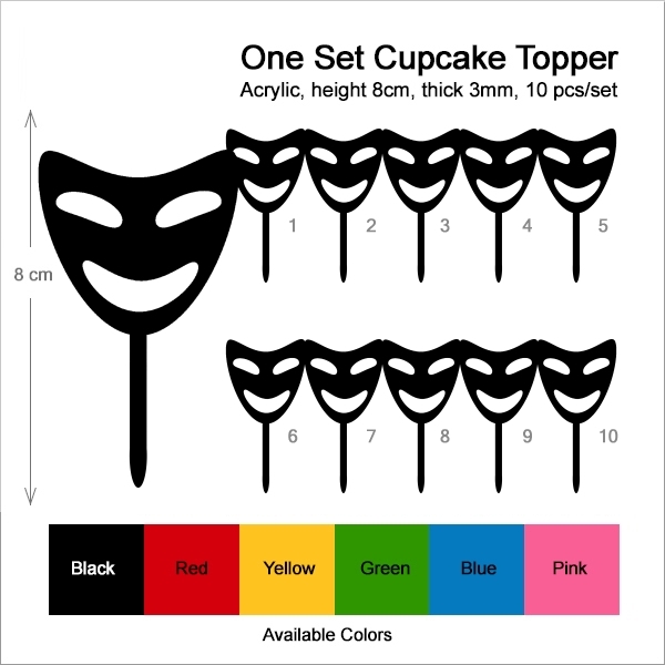 Fancy Mask Smile Face Cupcake