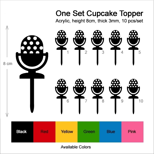 Microphone Sing A Song On The Air Cupcake