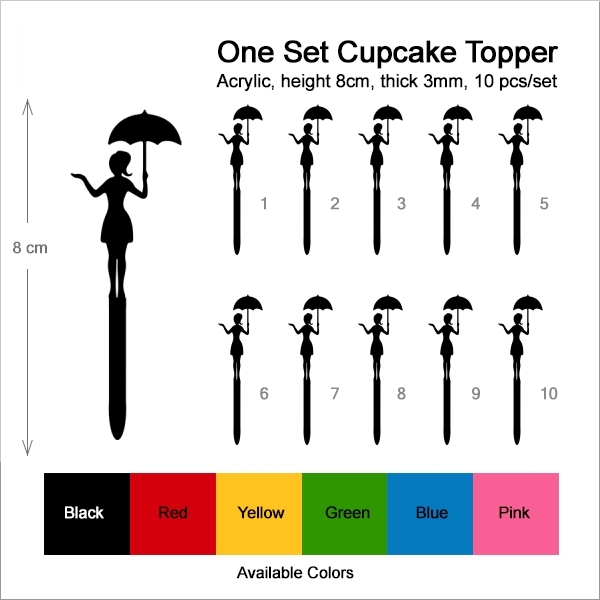 Girl Umbrella Cupcake