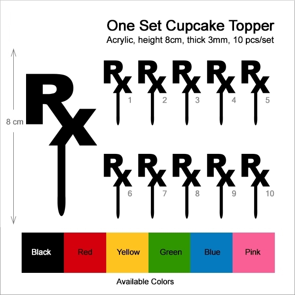 Rx Pharmacy Symbol Cupcake