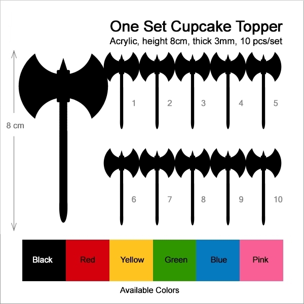 Double Headed Axe Weapon Cupcake