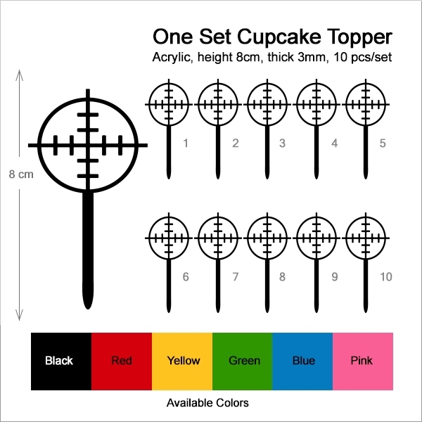 Gun Shooting Target Circle Cupcake