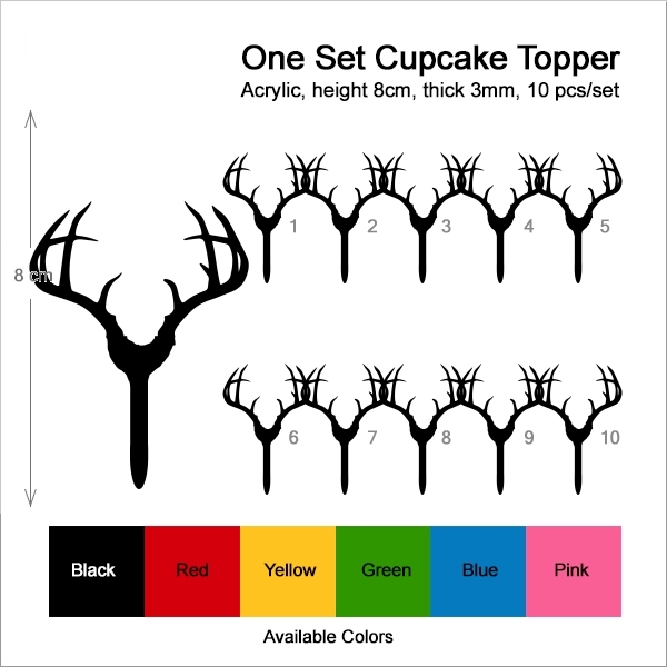 Deer Horn Antlers Cupcake