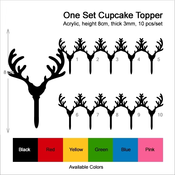 Cute Deer Horn Antlers Cupcake