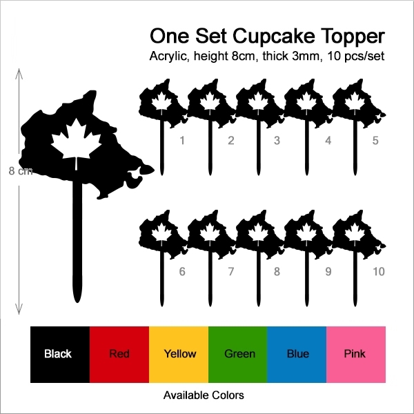 Canada Map Maple Leaf Cupcake