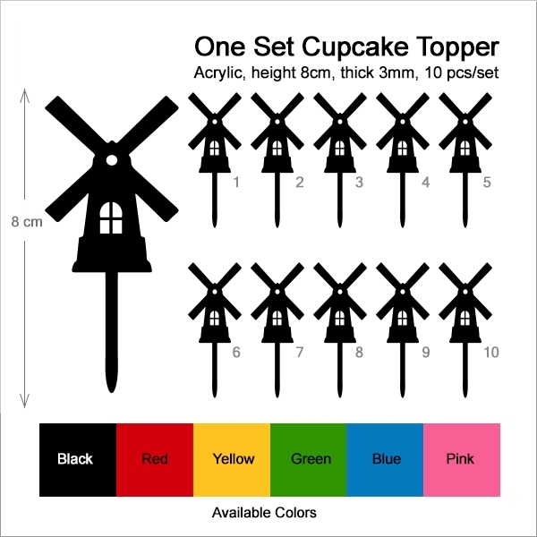 Windmill Holland Dutch Cupcake