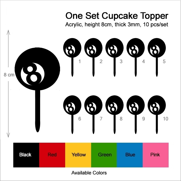 Eight Ball Pool Cupcake