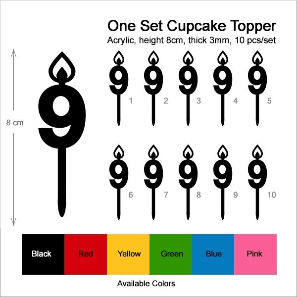 Number Nine 9 Candle Cupcake