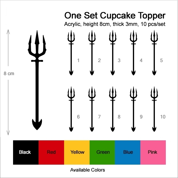 Pitchfork Trident Arrow Cupcake