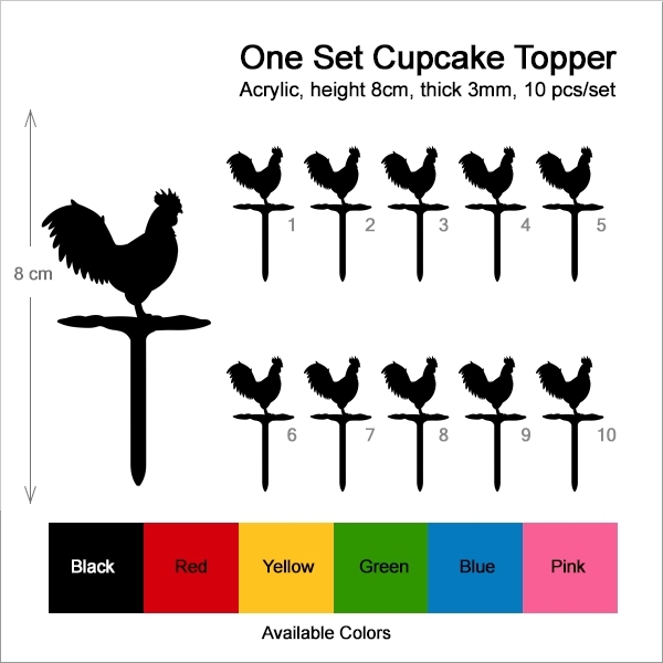 Rooster Barn Yard Animal Farm Cupcake