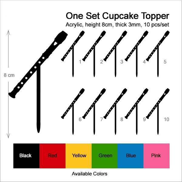 Recorder Music Instrument Cupcake