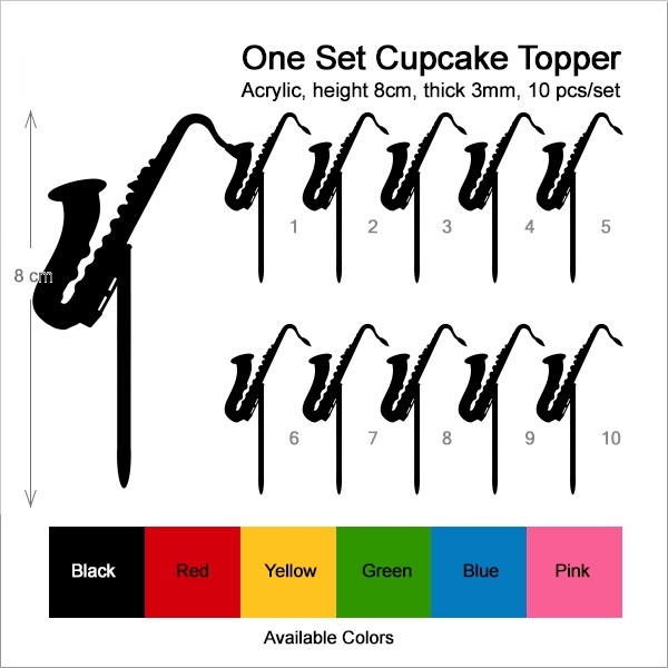 Alto Saxophone Music Instrument Cupcake