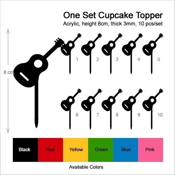 Guitar Classic Music Instrument Cupcake