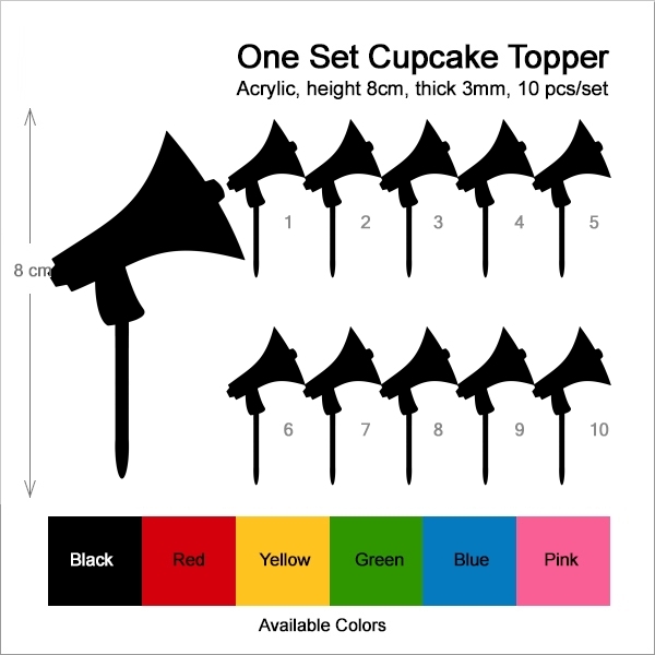 Megaphone Cheer Cupcake