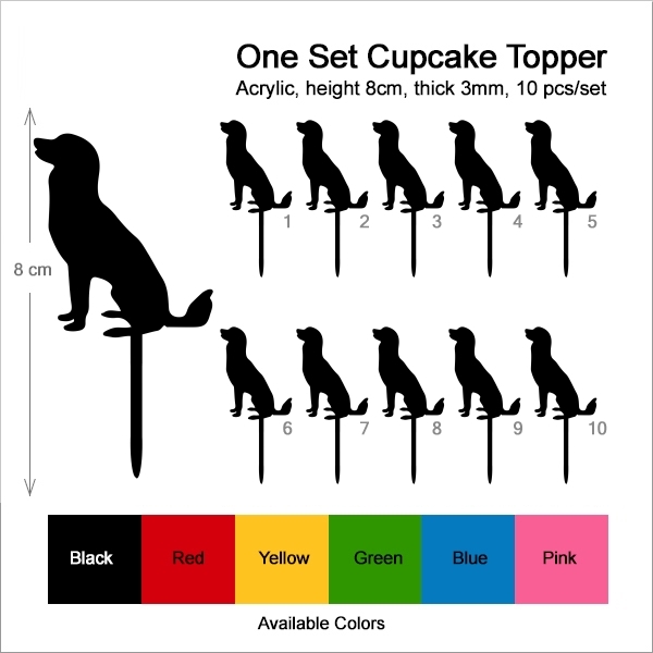 Head Up Sitting Dog Cupcake