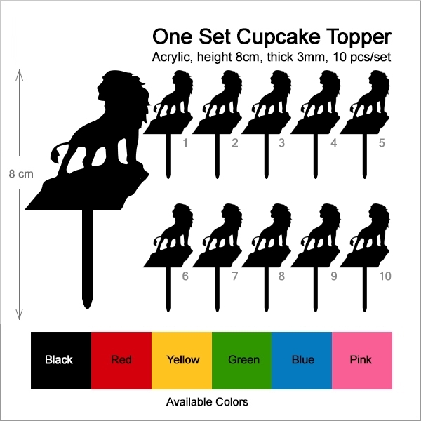 Lion King Topper Cupcake ส งโตเจ าป าย น