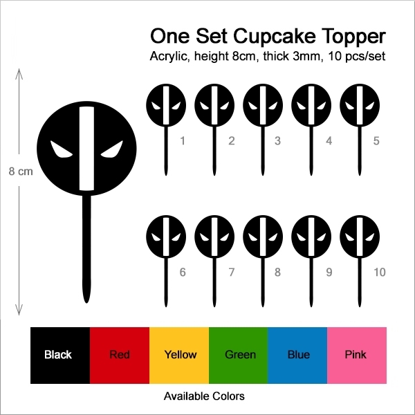 Deadpool Inspired Symbol Cupcake