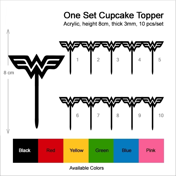 Wonder Woman Inspired Symbol Cupcake