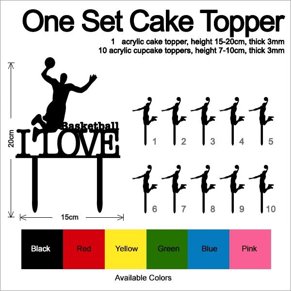 Desciption I Love Basketball Cupcake