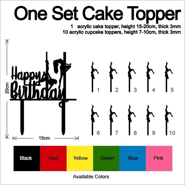 Desciption Happy Birthday Sexy Pole Dance Girl Cupcake