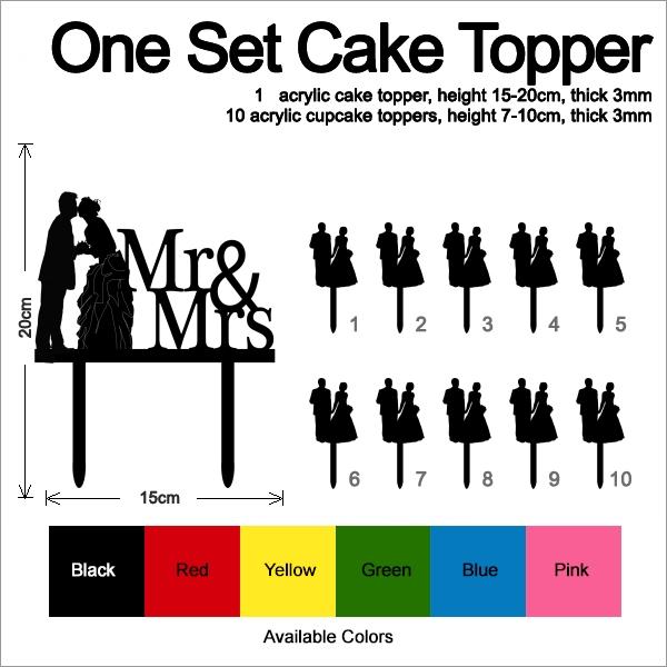 Desciption Mr and Mrs Marry Bride and Groom Cupcake