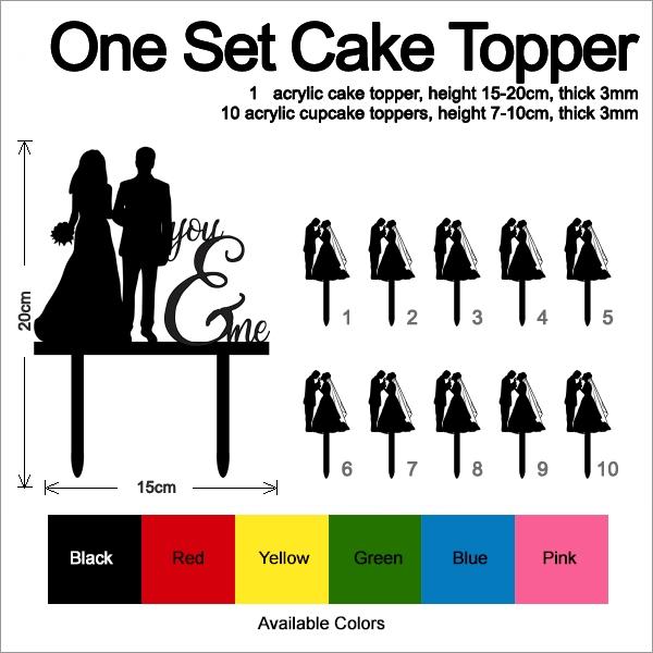 Desciption You and Me Marry Bride and Groom Cupcake