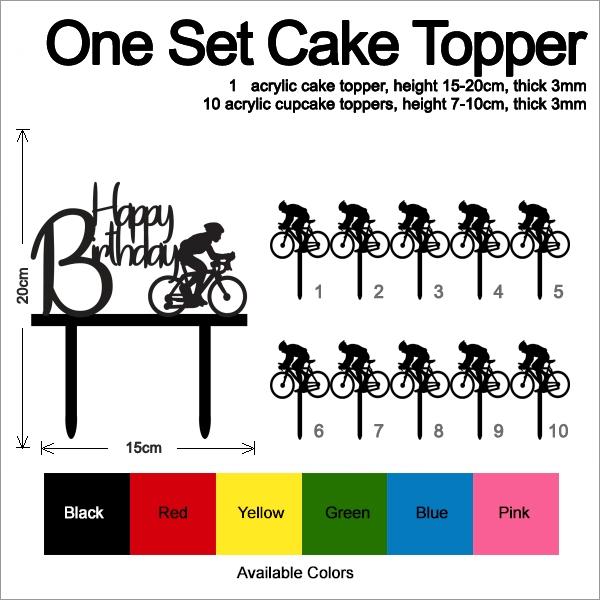 Desciption Happy Birthday Bicycle Sport Cupcake