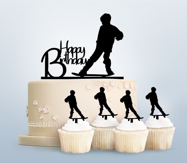 Desciption Happy Birthday Skateboard Boy Cupcake