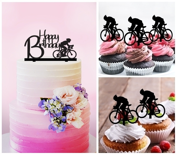 Desciption Happy Birthday Bicycle Sport Cupcake