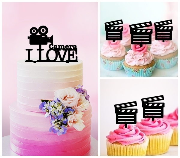 Desciption I Love Movie Camera Cupcake